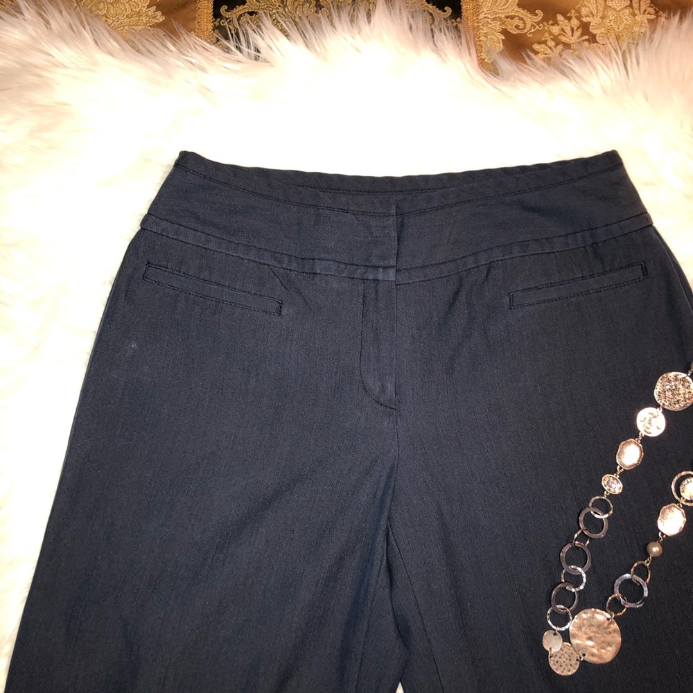 Navy Flat Front Wide Leg Dress Pant